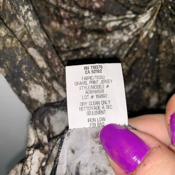 Helmut Lang Gravel Print Jersey Scoop Back Blouse - Picture 8 of 8